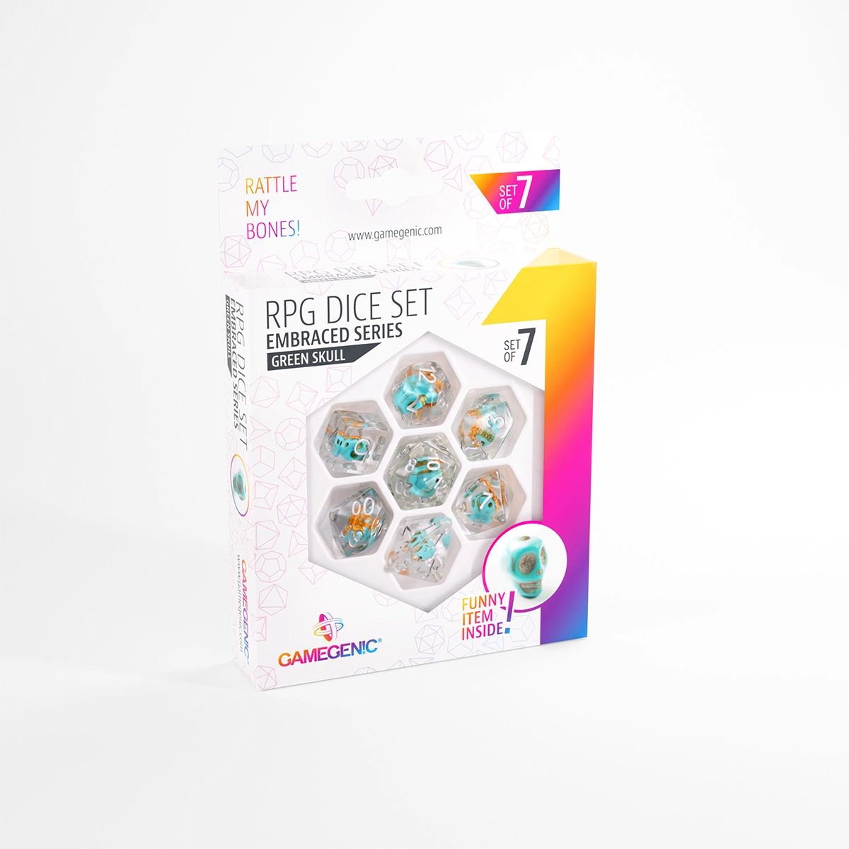 GG RPG Dice Embraced Green Skull 1